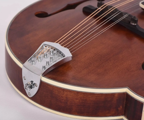 Mandoline personnalisée en épinette solide sculptée à la main Top 8 cordes F style Mandoline, acceptez Mandoline OEM fournisseur