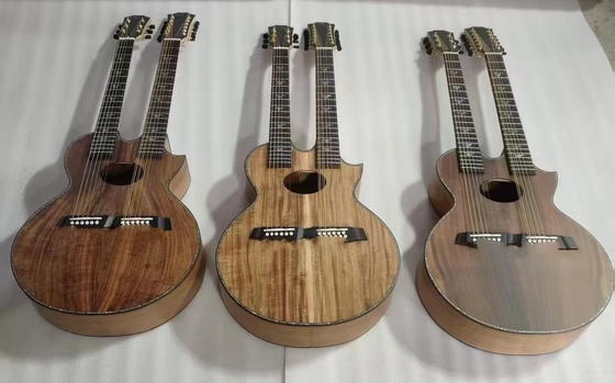 En stock, style Taylor personnalisé double cou Richie Sambora Signature KOA Bois 6+12 cordes Guitare acoustique avec tableau de bord en ébène en finition mate fournisseur