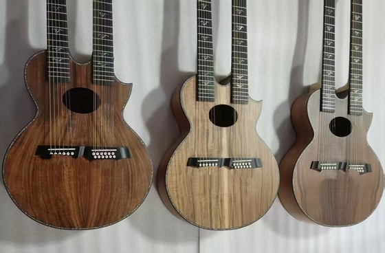En stock, style Taylor personnalisé double cou Richie Sambora Signature KOA Bois 6+12 cordes Guitare acoustique avec tableau de bord en ébène en finition mate fournisseur