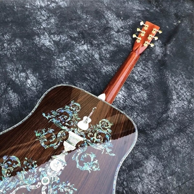 Tout en bois massif rétro 41" type D Guitare acoustique Abalone Inlay Fingerboard Ébène fournisseur