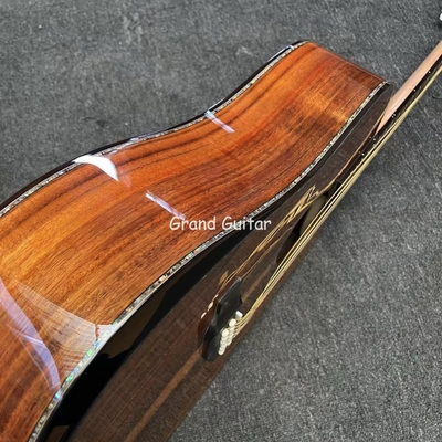 Finition brillante de 41 pouces 12 cordes coupe d'érable en feu solide KOA bois guitare acoustique acier instrument de musique à vendre fournisseur
