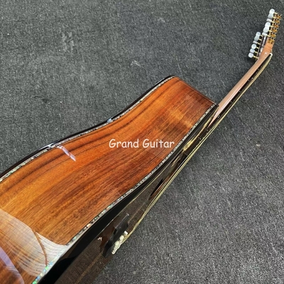 Finition brillante de 41 pouces 12 cordes coupe d'érable en feu solide KOA bois guitare acoustique acier instrument de musique à vendre fournisseur