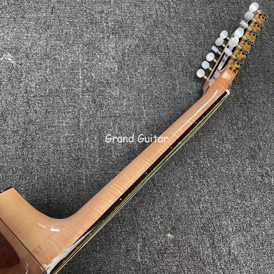 Finition brillante de 41 pouces 12 cordes coupe d'érable en feu solide KOA bois guitare acoustique acier instrument de musique à vendre fournisseur