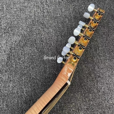 Finition brillante de 41 pouces 12 cordes coupe d'érable en feu solide KOA bois guitare acoustique acier instrument de musique à vendre fournisseur