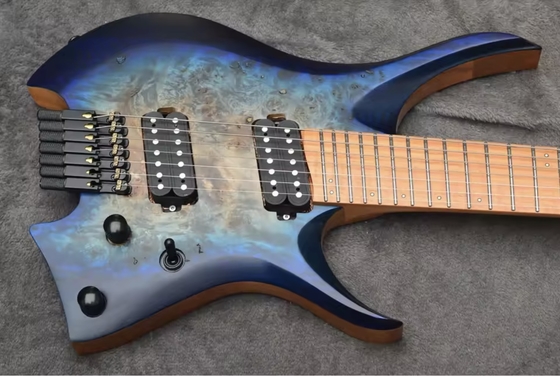 2025 Frets ventilés 7 cordes Guitare électrique sans tête fournisseur