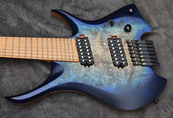 2025 Frets ventilés 7 cordes Guitare électrique sans tête fournisseur