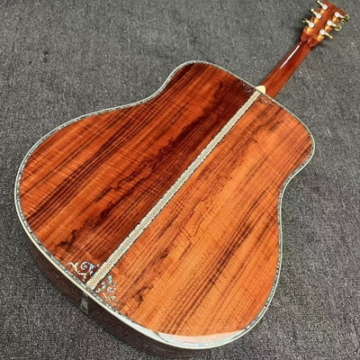 Guitare acoustique à main gauche en D avec KOA en bois à l'arrière du côté de l'abalone en liant l'arbre de vie fournisseur