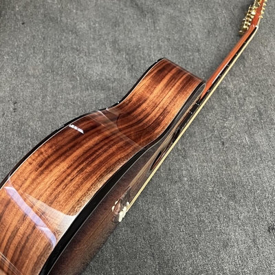 6 cordes sur mesure hawaïenne KOA haut solide hawaïenne Koa arrière côtés caoutchouc cou ébène Fretboard Cutaway K24ce Guitare acoustique fournisseur