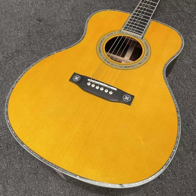 Custom Solid Spruce OM Body Solid Rosewood Back Side Acoustic Electric Guitar Abalone Binding fournisseur