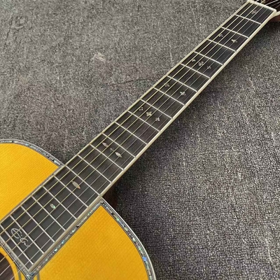 Custom Solid Spruce OM Body Solid Rosewood Back Side Acoustic Electric Guitar Abalone Binding fournisseur