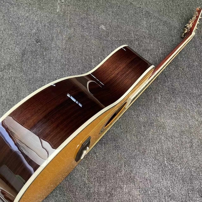 Custom Solid Spruce OM Body Solid Rosewood Back Side Acoustic Electric Guitar Abalone Binding fournisseur