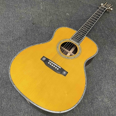 Custom Solid Spruce OM Body Solid Rosewood Back Side Acoustic Electric Guitar Abalone Binding fournisseur