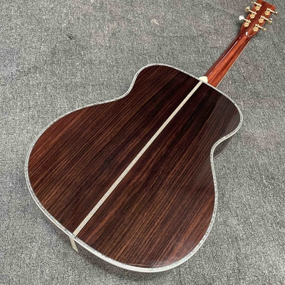 Custom Solid Spruce OM Body Solid Rosewood Back Side Acoustic Electric Guitar Abalone Binding fournisseur