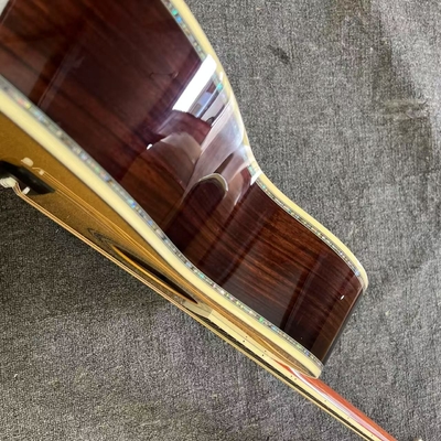 Custom Logo on Headstock, Solid Spruce OM Body Solid Rosewood Back Side Acoustic Electric Guitar Abalone Binding fournisseur