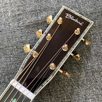 Custom Logo on Headstock, Solid Spruce OM Body Solid Rosewood Back Side Acoustic Electric Guitar Abalone Binding fournisseur