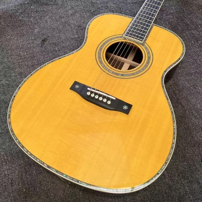 Custom Logo on Headstock, Solid Spruce OM Body Solid Rosewood Back Side Acoustic Electric Guitar Abalone Binding fournisseur