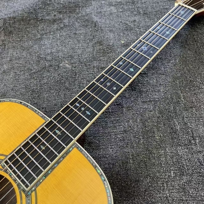 Custom Logo on Headstock, Solid Spruce OM Body Solid Rosewood Back Side Acoustic Electric Guitar Abalone Binding fournisseur