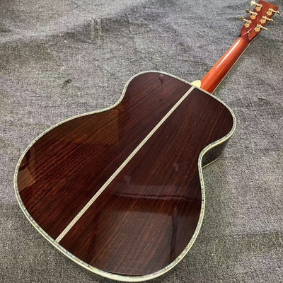 Custom Logo on Headstock, Solid Spruce OM Body Solid Rosewood Back Side Acoustic Electric Guitar Abalone Binding fournisseur