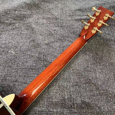 Custom Logo on Headstock, Solid Spruce OM Body Solid Rosewood Back Side Acoustic Electric Guitar Abalone Binding fournisseur
