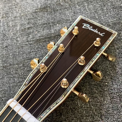 Custom Logo on Headstock, Solid Spruce OM Body Solid Rosewood Back Side Acoustic Electric Guitar Abalone Binding fournisseur