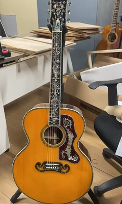Custom 43 pouces SJ200 JUMBO SOLID arrière côté acoustique guitare électrique Abalone liant fournisseur