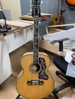 Custom 43 pouces SJ200 JUMBO SOLID arrière côté acoustique guitare électrique Abalone liant fournisseur