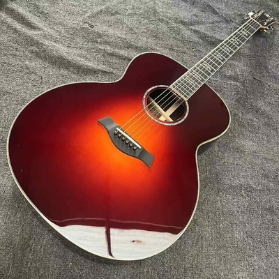 Custom Taylor Style 818 Body Deep Sunburst Solid Rosewood Back Side Acoustic Guitar X Bracing Bone Nut fournisseur