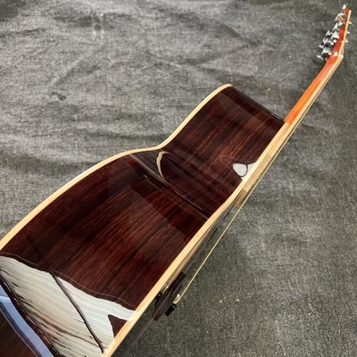 Custom Taylor Style 818 Body Deep Sunburst Solid Rosewood Back Side Acoustic Guitar X Bracing Bone Nut fournisseur