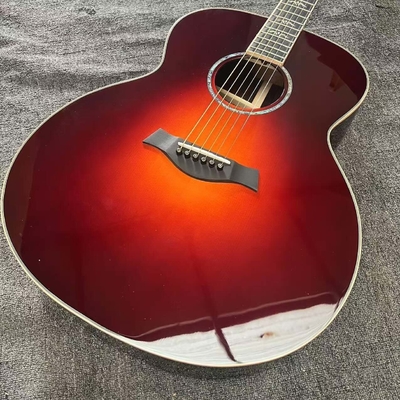 Custom Taylor Style 818 Body Deep Sunburst Solid Rosewood Back Side Acoustic Guitar X Bracing Bone Nut fournisseur