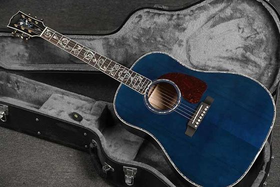 Gibson personnalisé Style solide Adirondack Spruce Top Solid Tiger Maple arrière côté J-45 Guitare acoustique en bleu fournisseur
