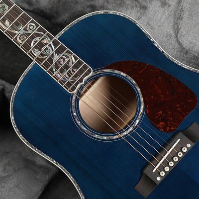 Gibson personnalisé Style solide Adirondack Spruce Top Solid Tiger Maple arrière côté J-45 Guitare acoustique en bleu fournisseur