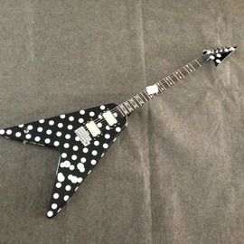 Randy Rhoads Guitare Harpoon Polka Dot Volant V Guitare électrique réplique de collection fournisseur