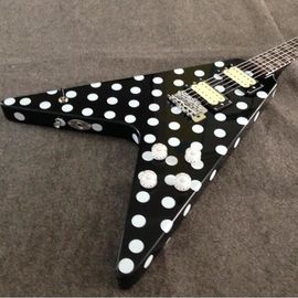 Randy Rhoads Guitare Harpoon Polka Dot Volant V Guitare électrique réplique de collection fournisseur