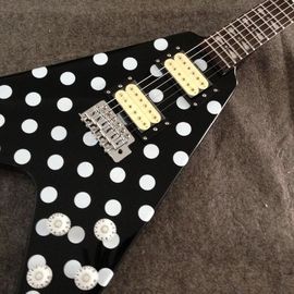 Randy Rhoads Guitare Harpoon Polka Dot Volant V Guitare électrique réplique de collection fournisseur