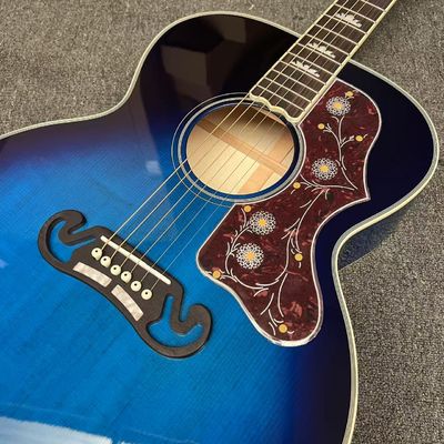 Guitare acoustique Jumbo de 43 pouces avec incrustation d'abalone en Blue Sunburst fournisseur