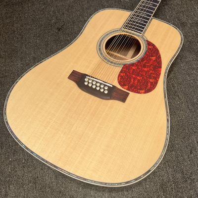 Custom M Style 12 Strings Solid Spruce Top Dreadnought Acoustic Guitar, Customized Logo on Headstock fournisseur