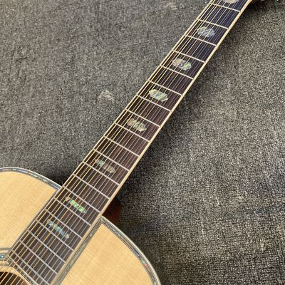 Custom M Style 12 Strings Solid Spruce Top Dreadnought Acoustic Guitar, Customized Logo on Headstock fournisseur