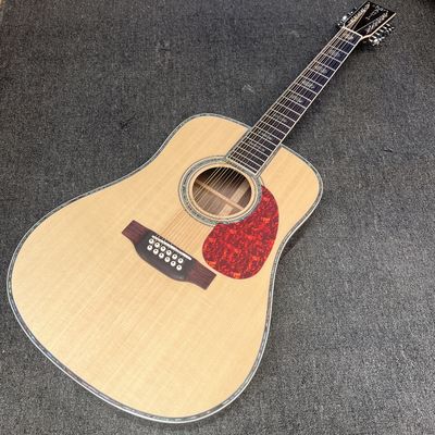 Custom M Style 12 Strings Solid Spruce Top Dreadnought Acoustic Guitar, Customized Logo on Headstock fournisseur