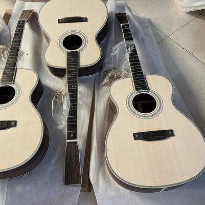 Custom Solid Spruce Top OM Kits Acoustic Guitar without Finishing, Customized Logo on Headstock fournisseur
