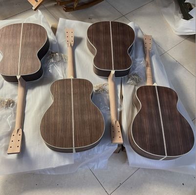 Custom Solid Spruce Top OM Kits Acoustic Guitar without Finishing, Customized Logo on Headstock fournisseur