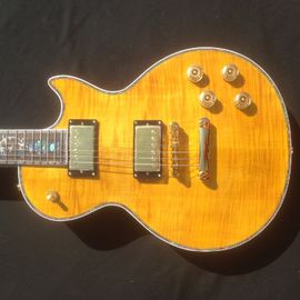 Guitare électrique LP standard avec matériel en or et incrustation de fleurs fournisseur