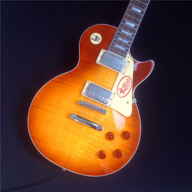 Guitare électrique LP standard avec matériel en or et incrustation de fleurs fournisseur