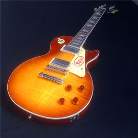 Guitare électrique LP standard avec matériel en or et incrustation de fleurs fournisseur
