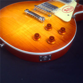 Guitare électrique LP standard avec matériel en or et incrustation de fleurs fournisseur
