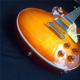 Guitare électrique LP standard avec matériel en or et incrustation de fleurs fournisseur