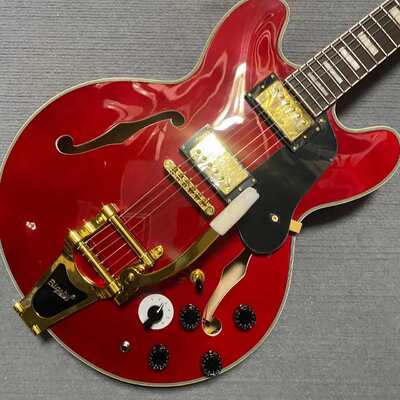 Guitare électrique jazz semi-creuse de style Gibson ES-335 personnalisée avec Bigsby fournisseur
