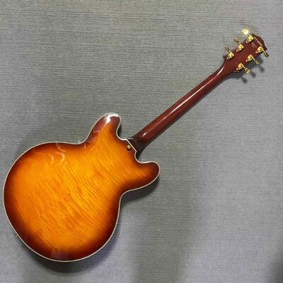 Custom Gibson Style ES Supreme Bourbon Burst Semi Hollow Body Jazz Guitare électrique fournisseur