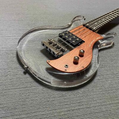 Custom Dan Armstrong 4 cordes acrylique basse électrique manche en érable touche en palissandre avec H fournisseur