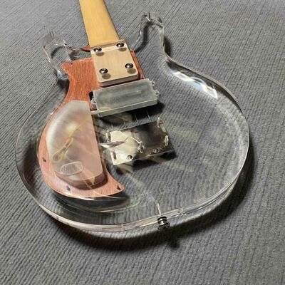 Custom Dan Armstrong 4 cordes acrylique basse électrique manche en érable touche en palissandre avec H fournisseur