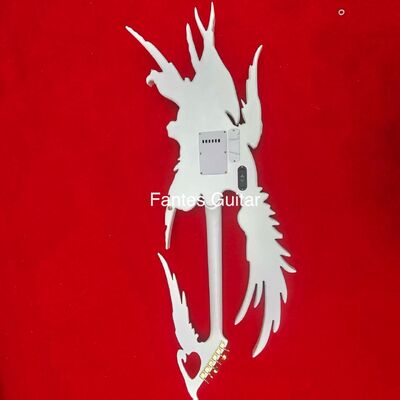 Guitare électrique Angel sculptée à la main sur mesure en blanc avec lumière LED, UNE SEULE EN STOCK fournisseur